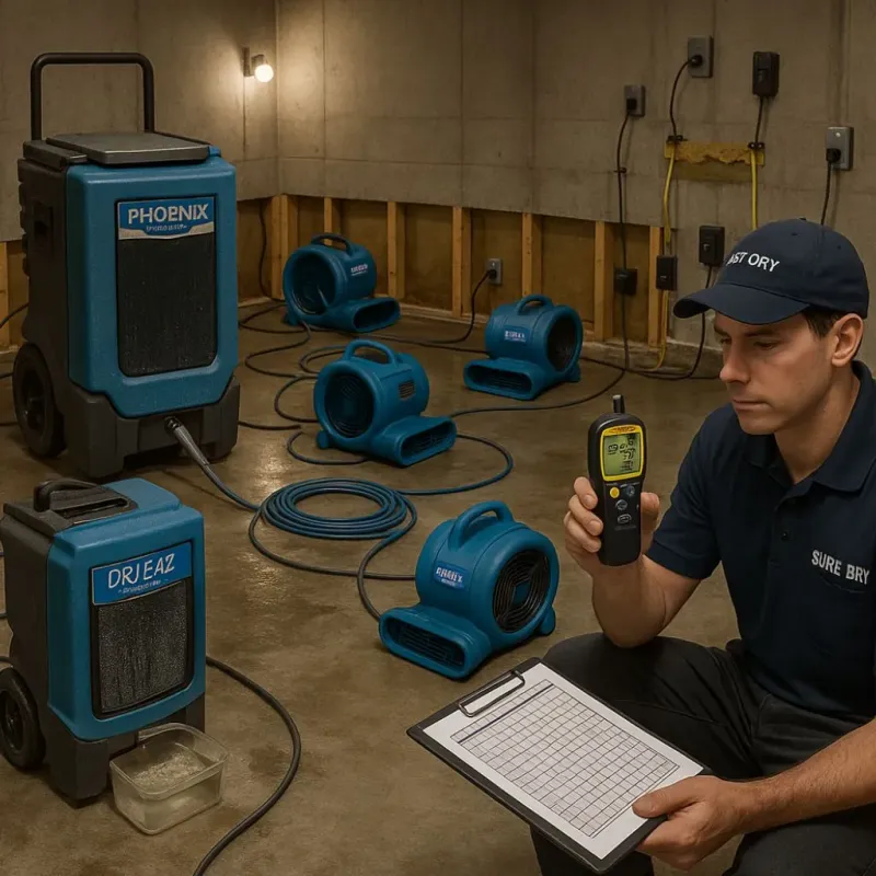 Structural Drying and Dehumidification process in Elroy, WI